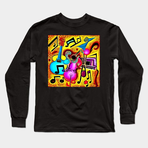 Abstract Artistic Representation Of A Funky Musical Groove Long Sleeve T-Shirt by Musical Art By Andrew